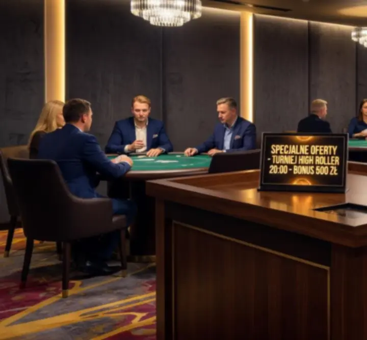 Sala pokerowa Nova Rizone z oznaczonymi specjalnymi ofertami dla graczy