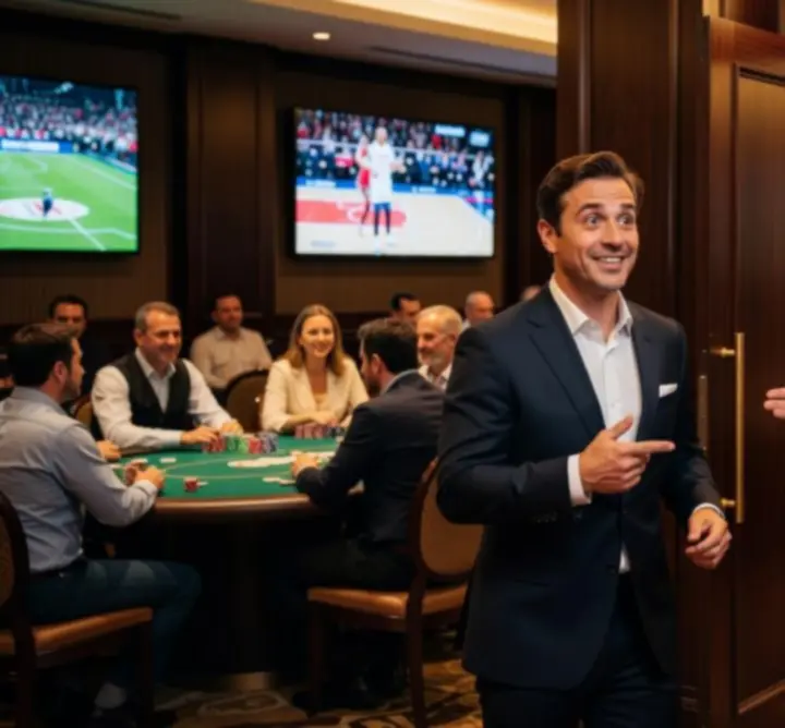 Przyjazne powitanie nowego gościa przy stole pokerowym w Nova Rizone